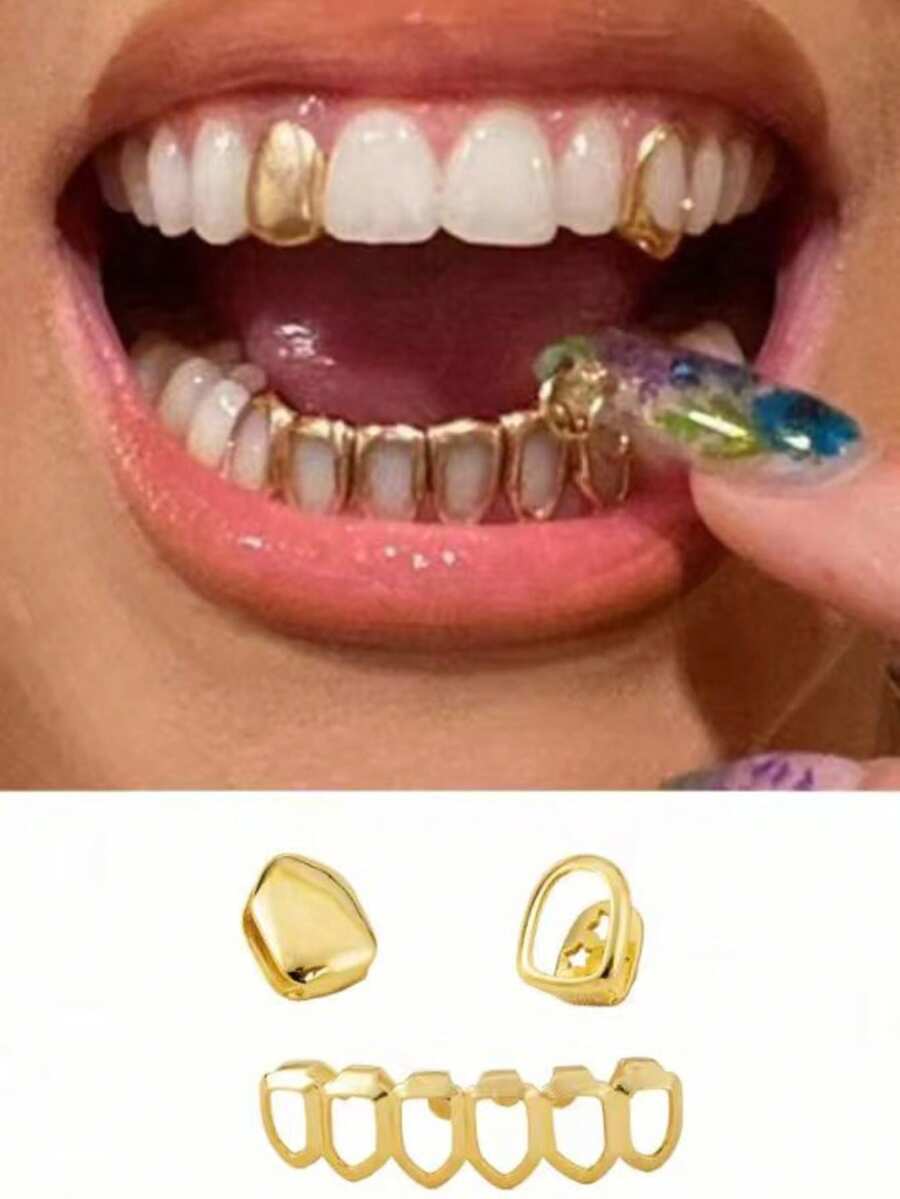 3pcs/Set Hollow Out Fashion Women Dental Jewelry - Gold - View 1