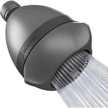 - Cabezal de ducha de presin de potencia u2013 Elevador de presin de agua de alta presin para hogares de baja presin u2013 3 cabezales de ducha para lluvia y masaje cromo pulido de lujo - 7. Gris carbón - Ver 2