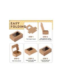 30 Pcs Soap Boxes For Homemade Packaging, Mini Kraft Treat Boxes With Window For Bakery Candy Soap Making Gift Packaging(3.7 X 2.6 X 1.37 Inch,Brown),23941085 - 巧克力棕 - 查看 5