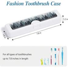 Toothbrush Travel Case - Pattern, Holder And Covers For Toothbrushes, Includes Tongue Scraper Case - 墨樹 - 查看 2