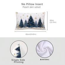 1 pièce Housse de coussin imprimée avec sapin de Noël et flocons de neige, en velours pêche doux, 12"X20"/16"X24" pour canapé moderne, décoration de fête, cadeau - Multicolore - Voir 11