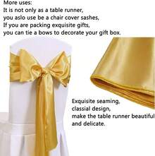 12-Pack Satin Table Runner Gold/Champagne/Red/Royal Blue/White/Rose Gold 12 X 108 Inches Long, Table Runners For Christmas, Birthday Parties, Banquets Decorations - Vàng - Xem 3