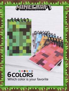 Minecraft 6 unidades Cuaderno mini de bobina ultra delgado con licencia oficial de , periféricos del juego , estilo TNT multicolor, Miner Fuzzy Powder Pig Spinning Coil, 20 páginas, cuaderno mini, libreta de fiesta de cumpleaños con tema - CHY-MC-6 piezas - Ver 5