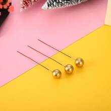 Artificial Holly Berries, 100 Pieces Mini 10 Mm Fake Berries Decor On Wire For Christmas Tree Decorations Flower Wreath DIY Craft Use (Wine Red) - Gold - View 3