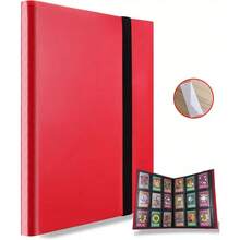 Trading Cards Album Folder 360 Pockets Card Binder Holder Game Card Sleeves Case - Red - View 2