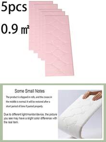 5片仿皮压纹泡沫墙板，柔软压纹自粘泡沫墙贴，可重复使用且可裁剪，是卧室装饰、隔音、床头板的理想之选，防水、防潮、防尘、防撞，防水壁纸，生日/毕业礼物，家居装饰，墙面装饰，浴室装饰，房间装饰，客厅装饰，房屋装饰，客厅墙贴，墙贴，返校用品