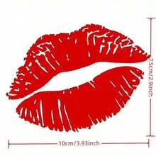 1pc Waterproof Sexy Lip Print Car Sticker Kiss Marks Decal For Rear Side Windows Body Adds Flair To Your Car Or Motorcycle BYIE - Red - View 2