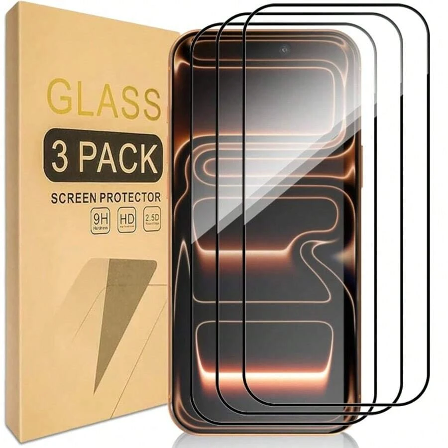 BOLLYMORE 3pcs/Set High Definition Clear Tempered Glass Screen Protector Compatible With Iphone 16/17 Pro Max, Also Compatible With Iphone 17/17 Pro/17 Pro Max/17 Air