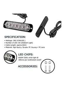 1par Lateral Faro Led Barra Estrobo Patrulla 16 Función Moto - Rojo y azul - Ver 8