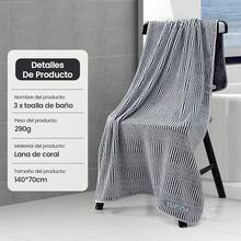 3Packs Toallas de Baño Ultra Suaves Juego de Toallas de Secado Rápido Altamente Absorbentes para Baño, Playa, Piscina, Gimnasio, SPA - 1*gris oscuro+1*curry+1*azul oscuro - Ver 2