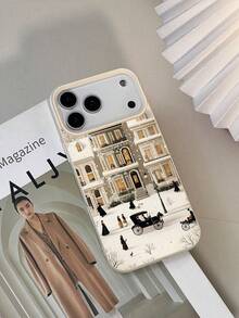 1pc Winter Snowflake & Snowhouse Pattern Waterproof Anti-Fall Anti-Slip Soft Textured Phone Case, Compatible With Apple, Phones,International Version, Not The Domestic Version - Multicolor - View 3