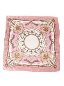 1pc Blush Pink Satin Square Scarf Women Lightweight Boho Headband Hair Accessory Spring Summer Beach Wrap Versatile Bandana Fashion Scarf - Baby Pink - View 4