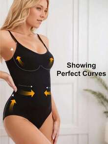3PC Seamless Shaping Bodysuits Women - Tummy Control, Butt Lifting, Enhancement, Soft Polyester Blend, Elegant Design, Adjustable Straps, Beige & Black Solid Colors, Comfort Undergarment |     Seamless Clothing |     Snug Fit Design, Tummy Control Shapewear - 彩色 - 查看 2