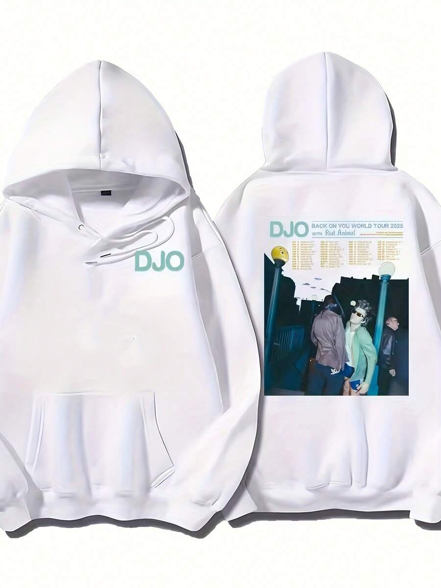 Autumn And Winter Djo The Crux Letter Pattern Printed New Song All Season Casual Versatile Loose Hoodie Sweatshirts For Women Hoodies For Men Black Hoodie For Women Men's Hoodie Sweatshirts For Men - 白色 - 查看 1