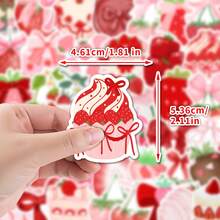 50 piezas Pegatinas de graffiti de la serie de fresas de dibujos animados, adecuadas para decorar cuadernos, computadoras, cascos, tazas, paquete impermeable de pegatinas DIY para planificador