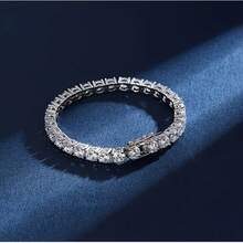 Luxury 5mm Moissanite Tennis Bracelet - Brilliant Cut, Moissanite Arrangement Design - Elegant Style, Suitable For Women, Ideal For Weddings, Birthdays, Anniversaries, New Year Gifts, Mother's Day Gifts, Christmas Gifts, Anniversaries, Holiday Accessories, Bohemian Style, High Craftsmanship, High-Quality Gemstones, Sparkling Jewelry, Bridal Jewelry, Women's Fashion - 8吋 - 查看 7