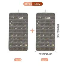 1PC/2PCS/4PCS Hanging Jewelry Organizer, Double Sided 80 Pocket Jewelry Chain Storage Bag 2 Layer Of Fabric Jewelry Organizer Holder For Necklace Bracelet Earring Ring Chain Knitting - Multicolor - View 21