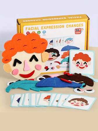 New Stickers, Kindergarten Handmade DIY Toys, Children's Puzzle, Non-Woven Felt Emoticon Patches