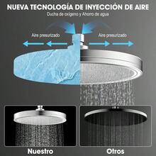 Regadera para Bao con Filtro, 10 Combo de Cabezal de Ducha de Lluvia de Alta Presin con Ducha de Mano, 2 Cartuchos Filtro Reemplazables, Manguera de 1, 5 Metros y Todos Los Accesorios, Plata - 9 Pulgadas-Plata brillante - Ver 5