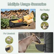 Goat Feeders Hanging 3 Pack 3.5 Quart, Chicken Waterer Feeder Trough Poultry Livestock Black - 3*3.5 Quart + Black - View 7