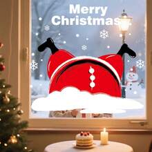 1pc Christmas Window Sticker - Featuring Santa Claus And "Merry Christmas" Text, Suitable For Stores And Homes - Multicolor - View 6