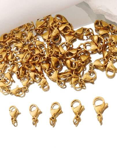 30pcs Stainless Steel Spring Clasp Lobster Claw Clasps, Suitable For Bracelets, Necklaces, DIY Hook Chain Accessories, Jewelry Making Findings, Keychains