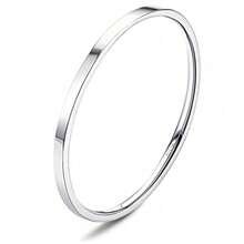 ORAZIO Stainless Steel Rings For Women Men 18K White Gold Plated Stackable Statement Thin Plain Thumb Ring High Polished Wedding Band Ring Comfort Fit Size 4 To 12, 1mm 2mm 3mm 4mm 6mm - 銀色 - 查看 8