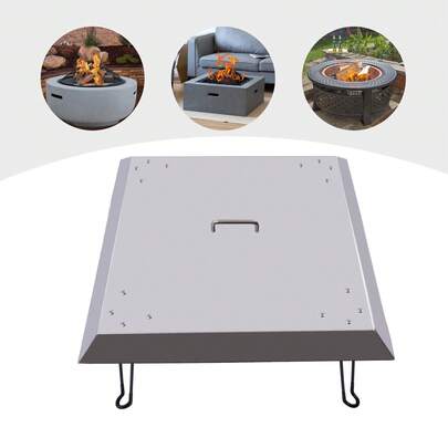 Outdoors Fire Pit Heat Deflector Pushes Heat Down And Out Stainless-Steel With Carrying Handle