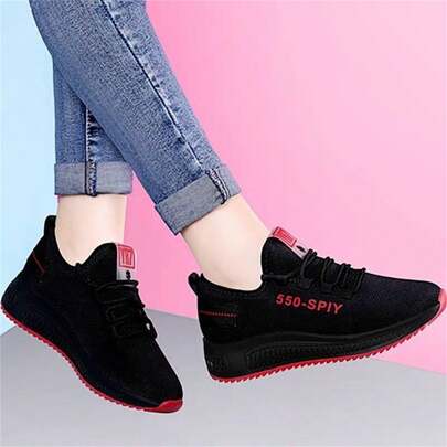 Zapatillas deportivas casuales para mujeres ligeras, zapatos negros mujer planos de exterior tipo slip-on con punta redonda, mocasines de dama comodos planos con cordones, resistentes al deslizamiento, cómodos y ligeros para todas las estaciones, regalos de Navidad, Año Nuevo y Aniversario para tu novia