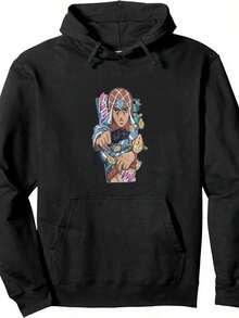 SPIDER-GWEN THEMED HOODIE Unisex Graphic Print Sweatshirt Women Men Casual Pullover Tops Fashion Streetwear - 黑色9 - 查看 1