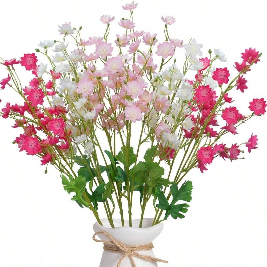 29inch 6PCs Artificial Cherry Blossom Flowers Branches Mixed Color Silk Tall Faux Flowers Indoor Bougainvillea Artificial Tall Vase Wedding Floral Arrangements Floor Decor - 2412201113 - 查看 1