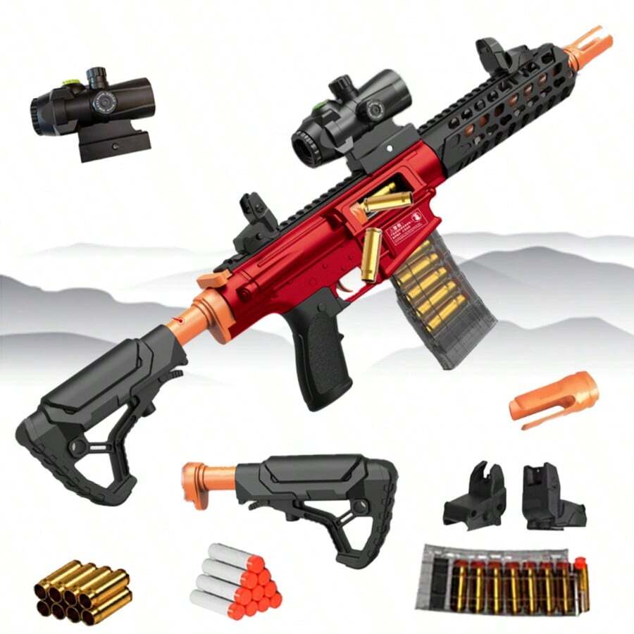 Outdoor Foam Shooting Toy Gun, Suitable For Parties And Group Activities, Universal Toys For Boys And Girls, Ideal Choice For Christmas And Halloween Gifts - Đỏ - Xem 1