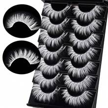 White Lashes Natural Look Eyelashes Halloween White Eyelashes Eye Lashes Band Lashes Halloween Cosplay Lash Extensions Wispy False Lashes Pairs - 萬聖節睫毛 - 查看 5