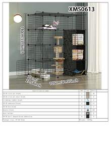 Indoor Cat Cage Home Cat Villa Cat House Rabbit Cage With Partial Storage Layer Small Dog Cage Dog Game Fence Cat Fence - Multicolor - View 22