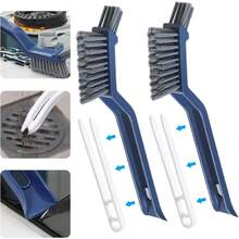 2 Cepillo de Limpieza para Grietas, Cepillo de Limpieza 3 En 1 con Clip y Raspador, Eliminar Las Manchas de Las Esquinas, Adecuado para Pisos de Baldosas, Puertas y Ventanas, Baño - 1 - Ver 1