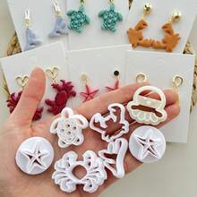 Seashell Polymer Clay Cutter | Summer Clay Cutters | Clay Earring Cutter | Polymer Clay Cutter For Jewelry Making Polymer Clay Earrings Jewelry Making Embossing Modeling Tools For Pottery, Ceramic, Jewelry Making, And Sculpting