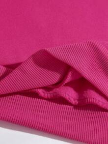 Mujer003-1 Sudadera de mujer  invierno sudadera de manga larga cómoda suave Gorra de capucha rosa con elegante dibujo de mariposa y flores en el espaldas, perfecta para el ocio al aire libre - Rosa Fucsia - Ver 4
