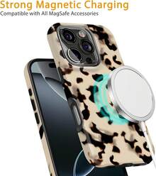 For IPhone 15/14/13 Case Cute Design Strong Magnetic Cute Slim [Compatible With MagSafe] Wireless Charging Phone Case 2 In 1 Shockproof Heavy Duty Protection Cover 6.1", Turtle Shell2025.1apple006 - mai rùa - Xem 4