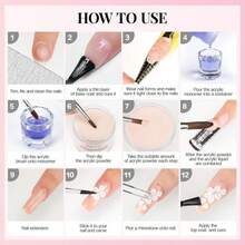 Morovan Acrylic Nail Powder Set - 4PCS 30g Professional Colored Acrylic Nail Powder For Acrylic Nails Extension Carving Manicure Salon DIY - Màu be - Xem 8