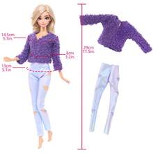6pcs Fashion Doll Clothes Outfit Set For 11.5 Inch Girl Dolls, Purple Series, Including Wedding Dress, Casual Top And Pants Set, Mermaid Swimsuit, Sequin Dress, Doll Changing Game Toys, Birthday/Christmas Gift (Doll Not Included)