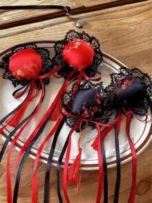 2 Stück glänzende Haarspangen im Palaststil aus Polyester, inspiriert vom Cheongsam, chinesischer Stil Dutt-Accessoires, süße Lolita-Haarspange, geeignet für alle Jahreszeiten, Haarspange, Haarclips, Kopfaccessoires, Sommer, Urlaub, Reise - Verschiedenfarbig - Übersicht 1