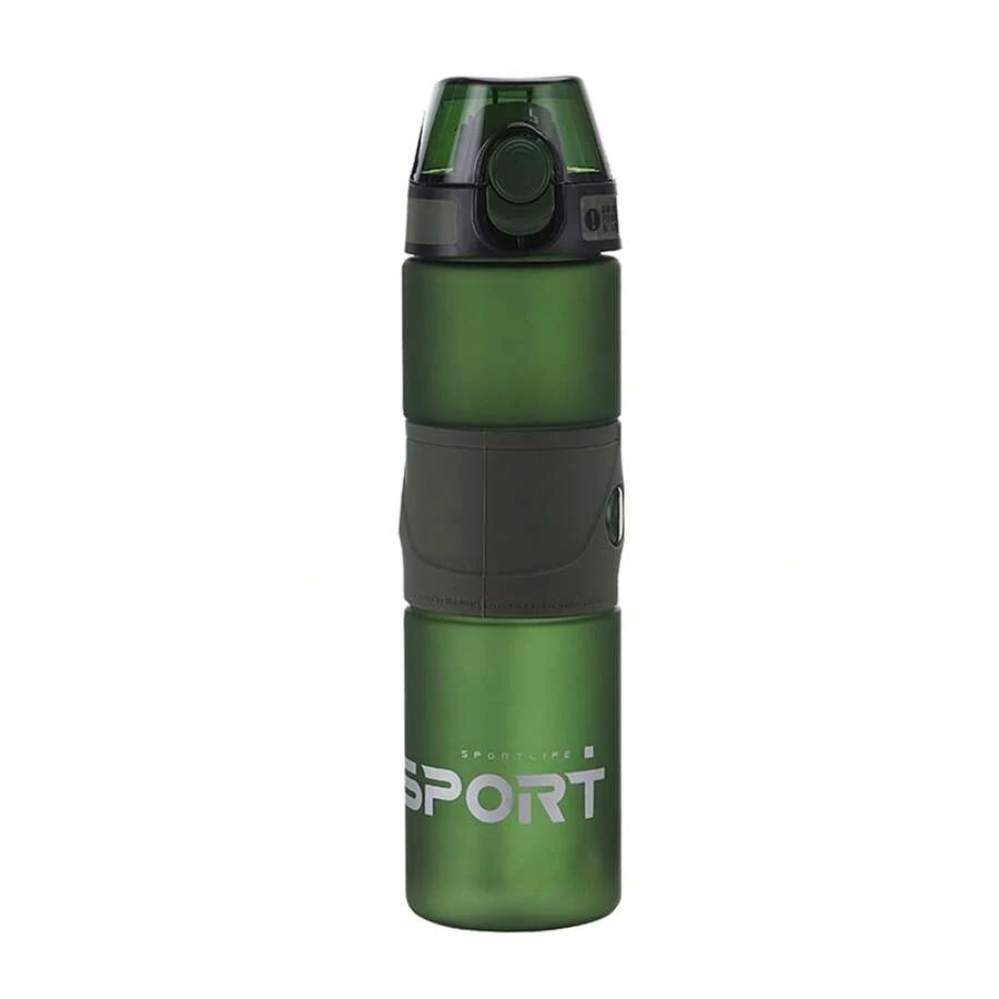 1 pieza Botella de agua para deportes al aire libre, recipiente para beber portátil a prueba de fugas, botella de agua de plástico mate para fitness y cocina - Multicolor - Ver 1