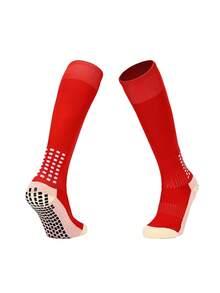 1 Pair Anti-Slip Dot Grip Soccer Socks For Teens & Kids, Girls Over-The-Knee Long Tube Socks, Boys Thick Terry Cushion Training Sports Socks, Suitable For 11-18 Years Old Boys And Girls Outdoor Sports - Multicolor - View 12