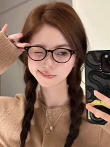 Women's Fashion Korean Retro Bow & Mini Planet Decor Clear Lens Glasses - Clear - View 1