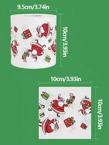 2/4pcs Colorful Christmas-Themed Toilet Paper Roll: 10x10cm Tissue With Santa Pattern, Perfect For Festive Home Decor During Christmas And New Year Celebrations