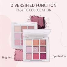 CHEERFLOR CFR546 6.3g Eyeshadow Palette Matte Shimmer Glitter Shine Silky Fine Texture Eye Makeup 9-Color Rich Vibrant Color High Pigment Versatile Perfect For Daily Use Party Female Women Girl Gift - Multicolor - View 5