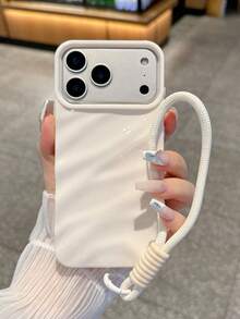 1 件白色简约防滑皱纹水波 + 腕带手机壳适用ne 11、13、12、14、13 Pro Max、14 Pro Max、15、15 Pro、15 Pro Max、16、16 Pro、16 Plus、16 Pro Max、17、17 Pro、17 Air、17 Pro Max - 米色 - 查看 1