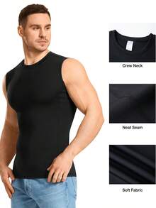 TAILONG 2 Pack Compression Shirt Men - Athletic Base Layer Sleeveless Workout Tank Top Slimming Undershirt - màu đen - Xem 2