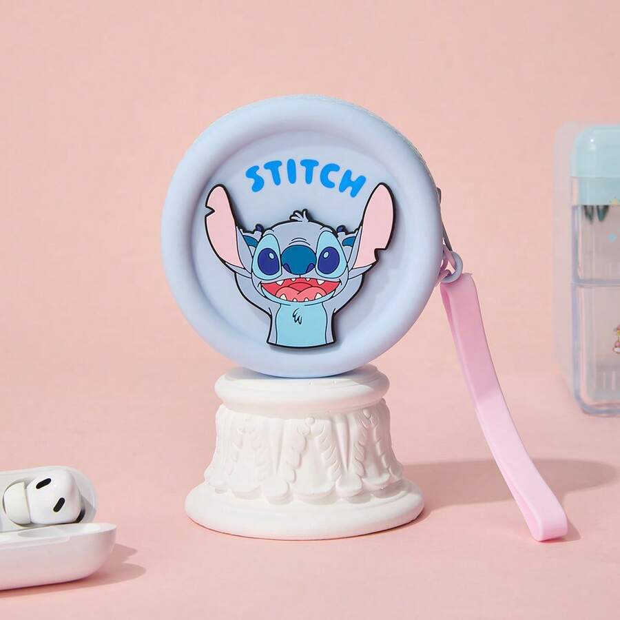 Miniso Stitch Blue Silicone Coin Purse | Silicone Material, Stitch's Sweet Protection! The Coin Purse Is Made Of High - Quality Silicone, Soft And Elastic, Not Easy To Deform(1 Pc) - Multicolor - View 1