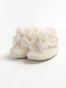 Myggpp Infant Booties, Warm Cozy Infant Slippers, Stay On Sock Shoes, Easy To Put On, Unisex Infant Gifts, Soft Adjustable Newborn Boots For Boys And Girls - White - View 14